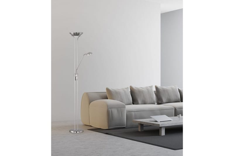 Lattiavalaisin TRIO Spock Harjattu teräs - Harjattu teräs - Valaistus - Sisävalaistus & lamput - Lattiavalaisin - 3-vartinen lattiavalaisin