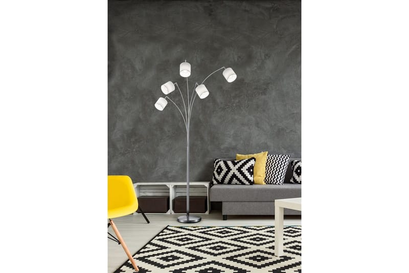 Lattiavalaisin TRIO Tommy Kaareva Harjattu teräs - Harjattu teräs - Valaistus - Sisävalaistus & lamput - Lattiavalaisin - 3-vartinen lattiavalaisin
