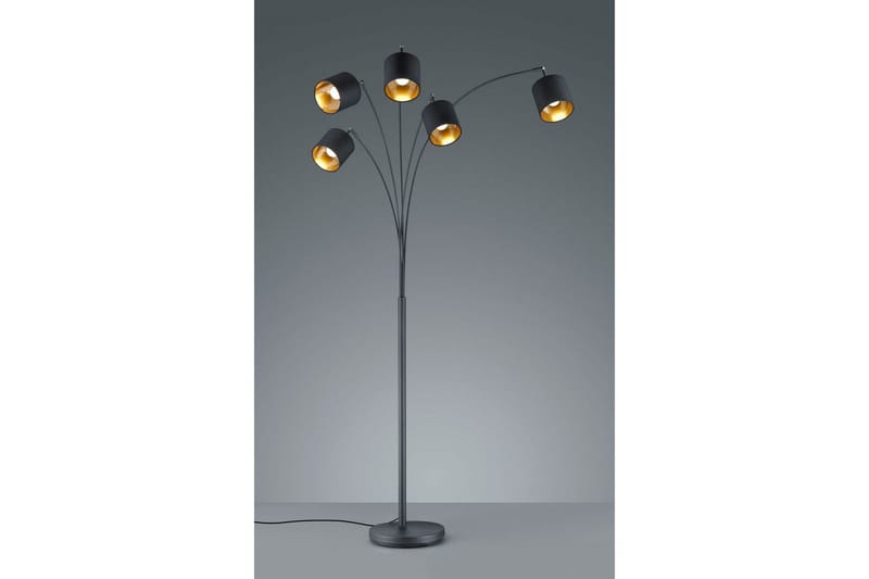 Lattiavalaisin TRIO Tommy Kaareva Mattamusta - Mattamusta - Valaistus - Sisävalaistus & lamput - Lattiavalaisin - 3-vartinen lattiavalaisin