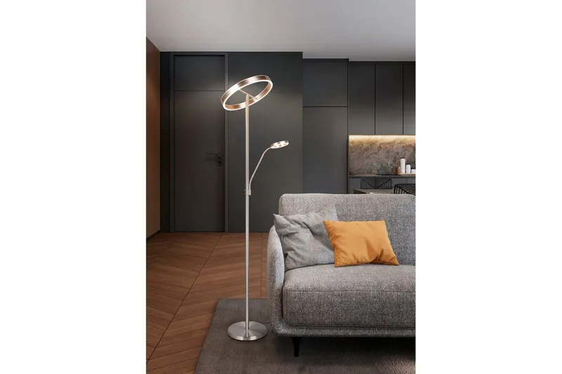 Lattiavalaisin TRIO Willis Harjattu teräs - Harjattu teräs - Valaistus - Sisävalaistus & lamput - Lattiavalaisin - 3-vartinen lattiavalaisin