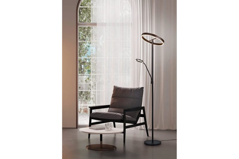 Lattiavalaisin TRIO Willis Mattamusta - Mattamusta - Valaistus - Sisävalaistus & lamput - Lattiavalaisin - 3-vartinen lattiavalaisin