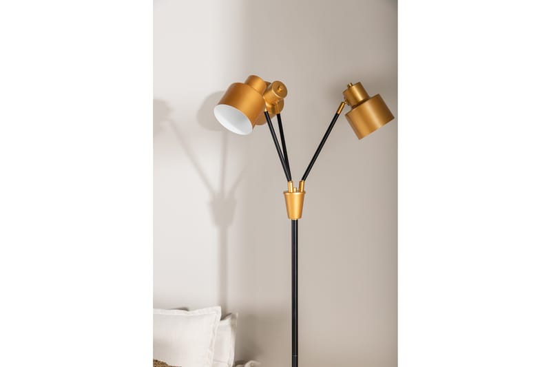 Lattiavalaisin Vifta 3 lamppua 33 cm - Musta/Messinki - Valaistus - Sisävalaistus & lamput - Lattiavalaisin - 2-vartinen lattiavalaisin