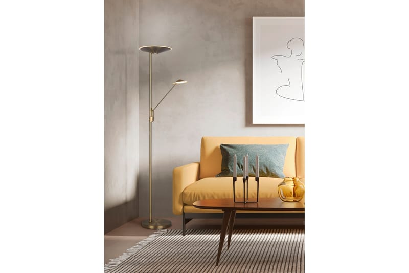 LED-Lattiavalaisin Brantford Antiikkimessinki - Trio Lighting - Valaistus - Sisävalaistus & lamput - Lattiavalaisin - 3-vartinen lattiavalaisin