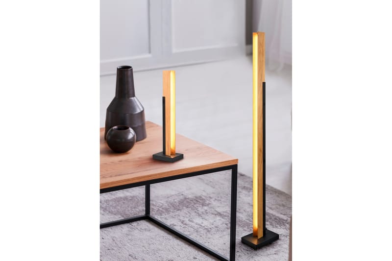 LED-Lattiavalaisin Kerala Mattamusta/Puu - TRIO - Valaistus - Sisävalaistus & lamput - Lattiavalaisin - 3-vartinen lattiavalaisin