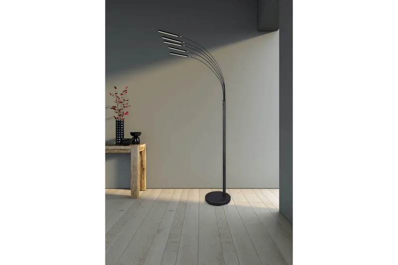 LED-Lattiavalaisin Reed Harjattu Teräs - TRIO - Valaistus - Sisävalaistus & lamput - Lattiavalaisin - 3-vartinen lattiavalaisin