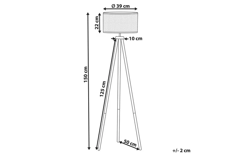 Makronisos Lattiavalaisin 150 cm - Vaalea puu - Valaistus - Sisävalaistus & lamput - Lattiavalaisin - 3-vartinen lattiavalaisin