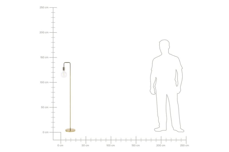 Savenay Lattiavalaisin 140 cm - Kulta - Valaistus - Sisävalaistus & lamput - Lattiavalaisin - 3-vartinen lattiavalaisin
