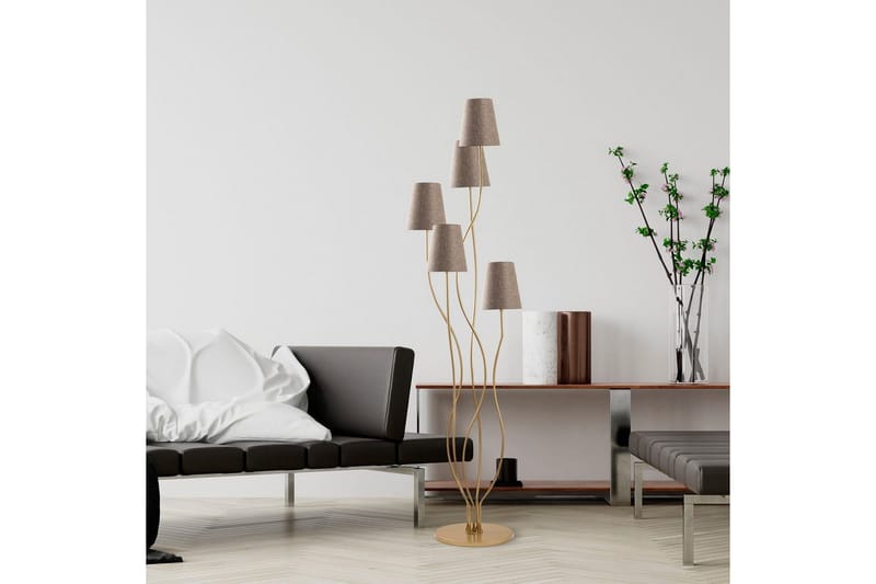 Sudattiavalaisin Crestor Kulta / Beige - Kulta / Beige - Valaistus - Sisävalaistus & lamput - Lattiavalaisin - 3-vartinen lattiavalaisin