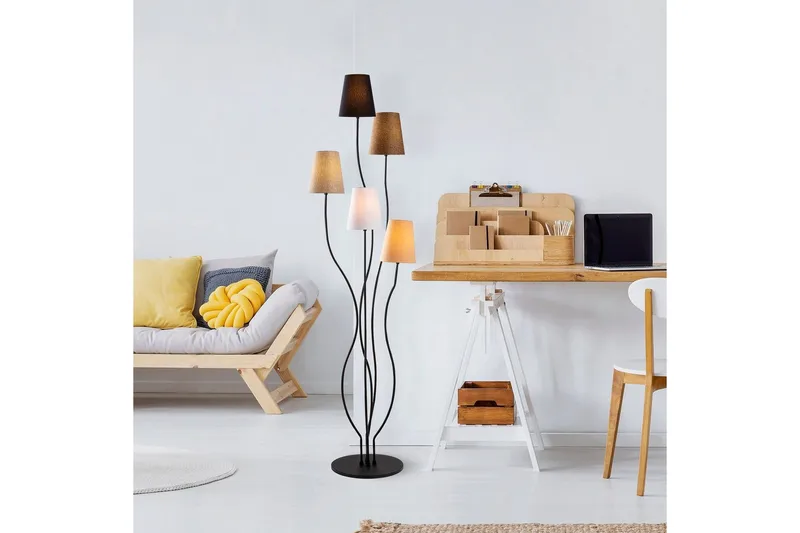 Sudattiavalaisin Crestor Monivärinen / Pehmeät värit - Monivärinen / Pehmeät värit - Valaistus - Sisävalaistus & lamput - Lattiavalaisin - 3-vartinen lattiavalaisin