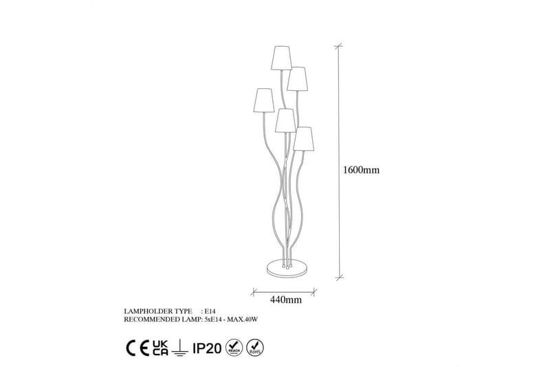 Sudattiavalaisin Crestor Monivärinen / Pehmeät värit - Monivärinen / Pehmeät värit - Valaistus - Sisävalaistus & lamput - Lattiavalaisin - 3-vartinen lattiavalaisin