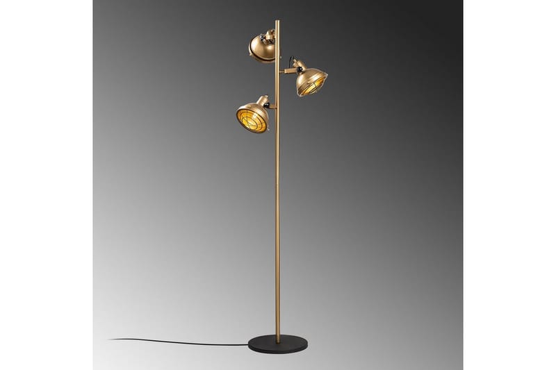 Sudattiavalaisin Desten Kulta - Kulta - Valaistus - Sisävalaistus & lamput - Lattiavalaisin - 3-vartinen lattiavalaisin