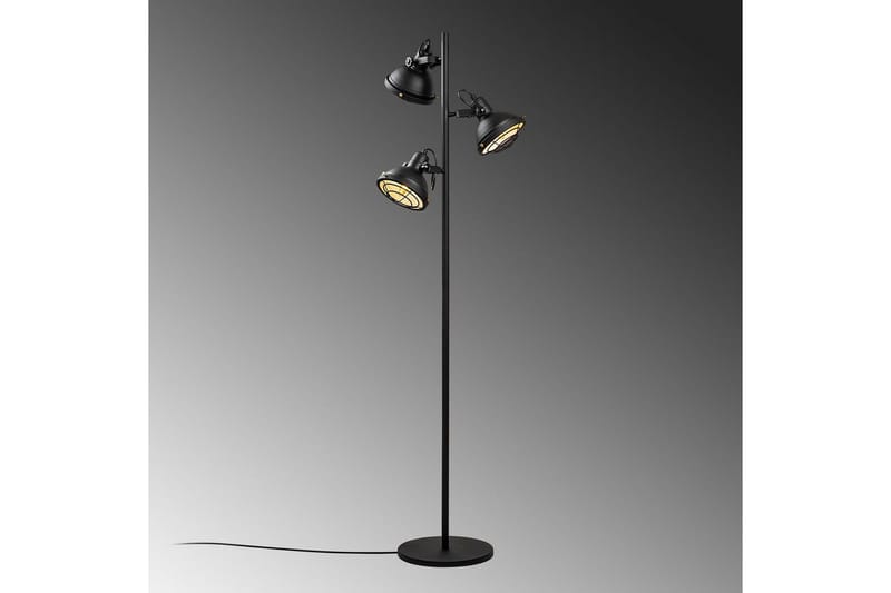 Sudattiavalaisin Desten Musta - Musta - Valaistus - Sisävalaistus & lamput - Lattiavalaisin - 3-vartinen lattiavalaisin