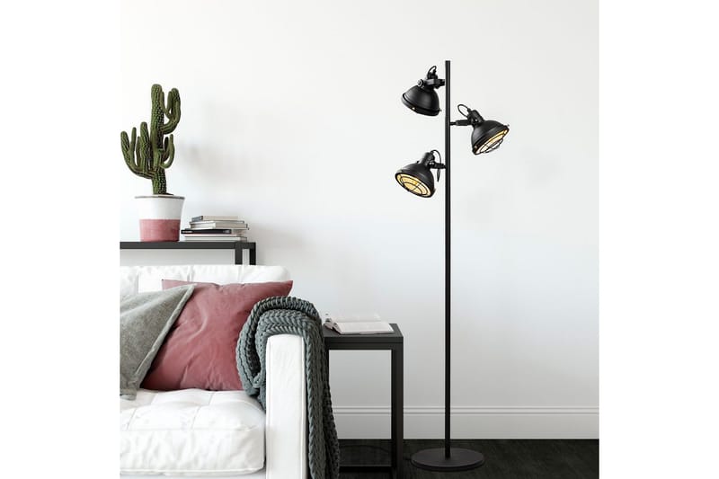 Sudattiavalaisin Desten Musta - Musta - Valaistus - Sisävalaistus & lamput - Lattiavalaisin - 3-vartinen lattiavalaisin