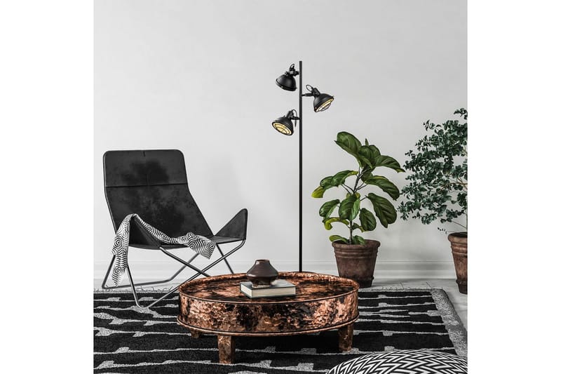 Sudattiavalaisin Desten Musta - Musta - Valaistus - Sisävalaistus & lamput - Lattiavalaisin - 3-vartinen lattiavalaisin