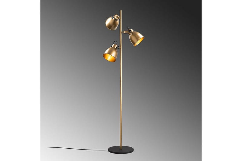 Sudattiavalaisin Elber Kulta - Kulta - Valaistus - Sisävalaistus & lamput - Lattiavalaisin - 3-vartinen lattiavalaisin