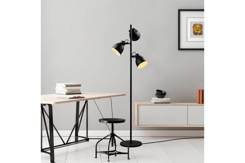 Sudattiavalaisin Elber Musta - Musta - Valaistus - Sisävalaistus & lamput - Lattiavalaisin - 3-vartinen lattiavalaisin