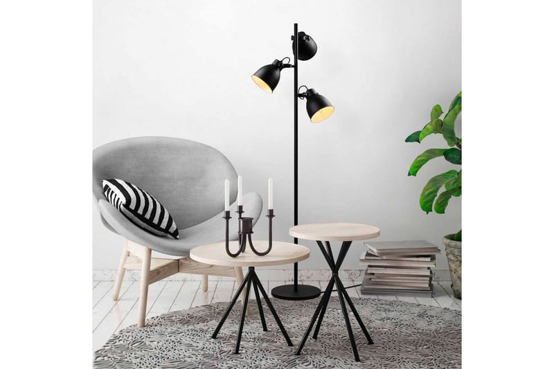 Sudattiavalaisin Elber Musta - Musta - Valaistus - Sisävalaistus & lamput - Lattiavalaisin - 3-vartinen lattiavalaisin