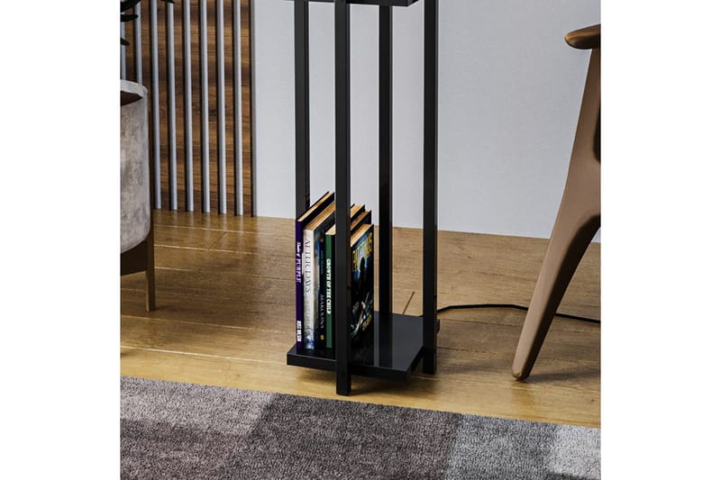 Sudattiavalaisin Hyllyvalaisin (Hyllyn korkeus: 60 cm) Musta Beige - Musta Beige - Valaistus - Sisävalaistus & lamput - Lattiavalaisin - 3-vartinen lattiavalaisin