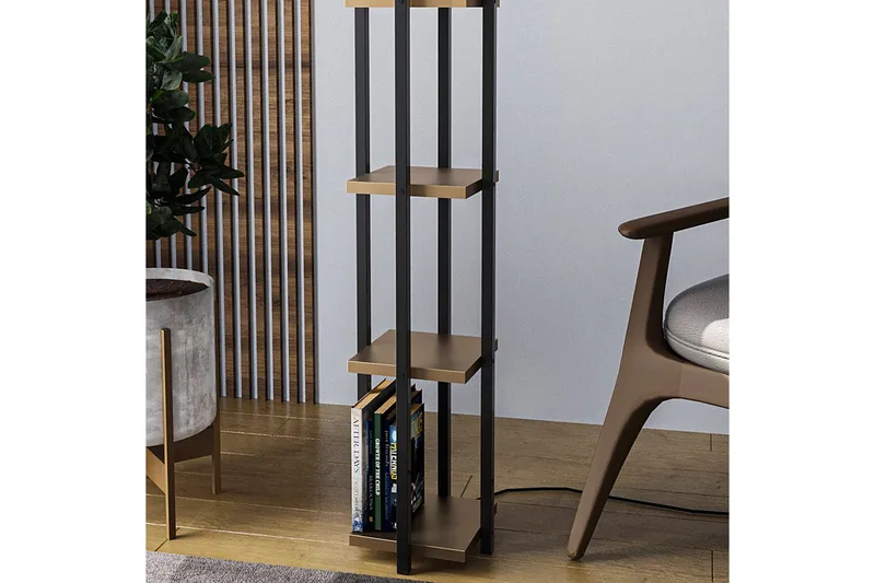 Sudattiavalaisin Hyllyvalaisin Lumi (Hyllyn korkeus: 29 cm) Musta / Kulta - Musta / Kulta - Valaistus - Sisävalaistus & lamput - Lattiavalaisin - 3-vartinen lattiavalaisin