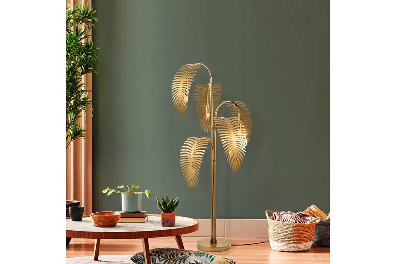 Sudattiavalaisin Kavilashmu kulta - Kulta - Valaistus - Sisävalaistus & lamput - Lattiavalaisin - 3-vartinen lattiavalaisin