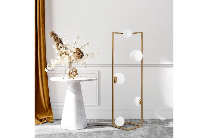 Sudattiavalaisin Kulma Kulta - Kulta - Valaistus - Sisävalaistus & lamput - Lattiavalaisin - 3-vartinen lattiavalaisin