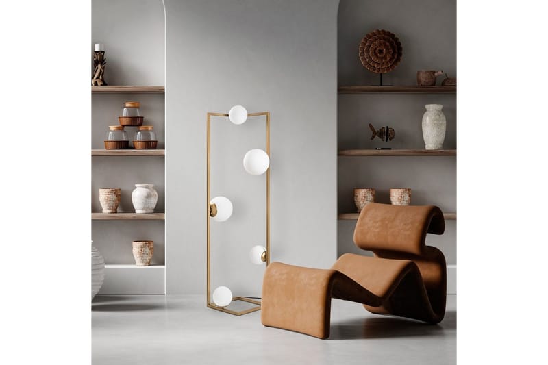 Sudattiavalaisin Kulma Kulta - Kulta - Valaistus - Sisävalaistus & lamput - Lattiavalaisin - 3-vartinen lattiavalaisin