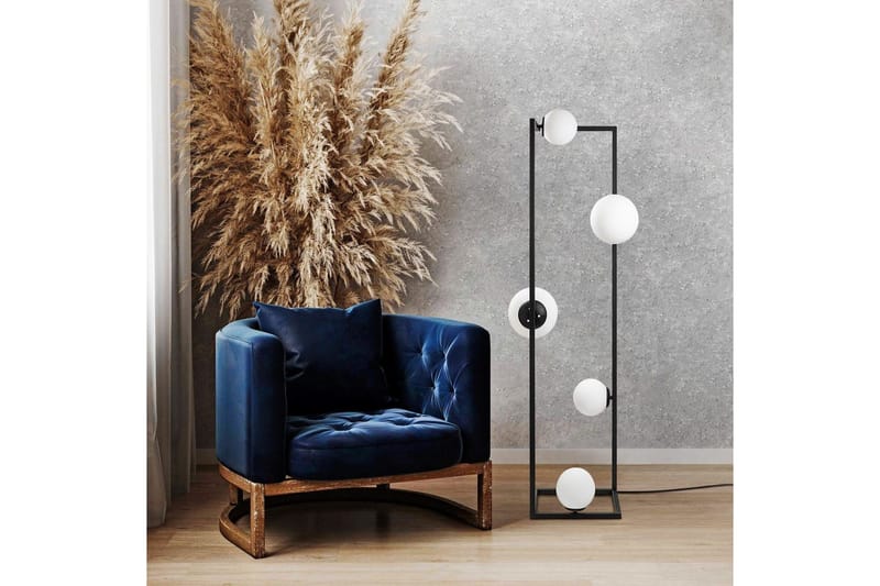 Sudattiavalaisin Kulma Musta - Musta - Valaistus - Sisävalaistus & lamput - Lattiavalaisin - 3-vartinen lattiavalaisin