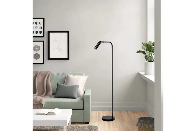 Sudattiavalaisin Matsuchi Musta - Musta - Valaistus - Sisävalaistus & lamput - Lattiavalaisin - 3-vartinen lattiavalaisin