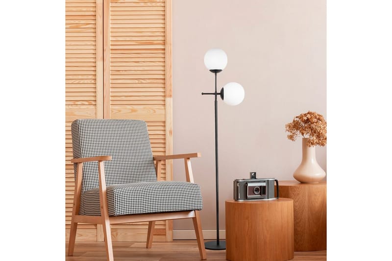 Sudattiavalaisin Ranpal Musta - Musta - Valaistus - Sisävalaistus & lamput - Lattiavalaisin - 3-vartinen lattiavalaisin