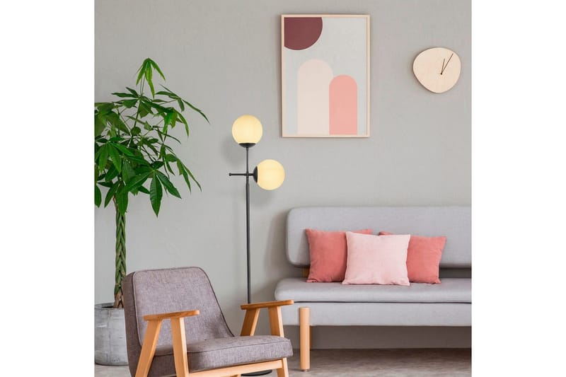 Sudattiavalaisin Ranpal Musta - Musta - Valaistus - Sisävalaistus & lamput - Lattiavalaisin - 3-vartinen lattiavalaisin