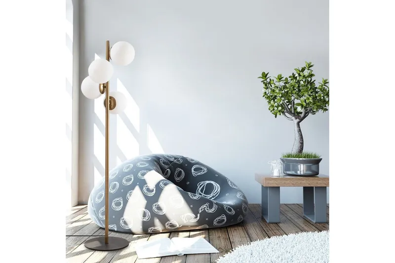 Sudattiavalaisin Rysta Kulta - Kulta - Valaistus - Sisävalaistus & lamput - Lattiavalaisin - 3-vartinen lattiavalaisin