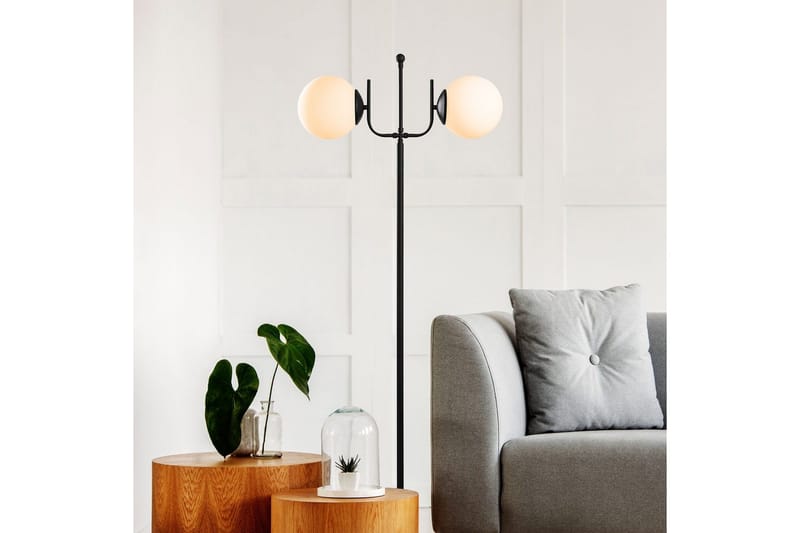 Sudattiavalaisin Sarvi Musta - Musta - Valaistus - Sisävalaistus & lamput - Lattiavalaisin - 3-vartinen lattiavalaisin