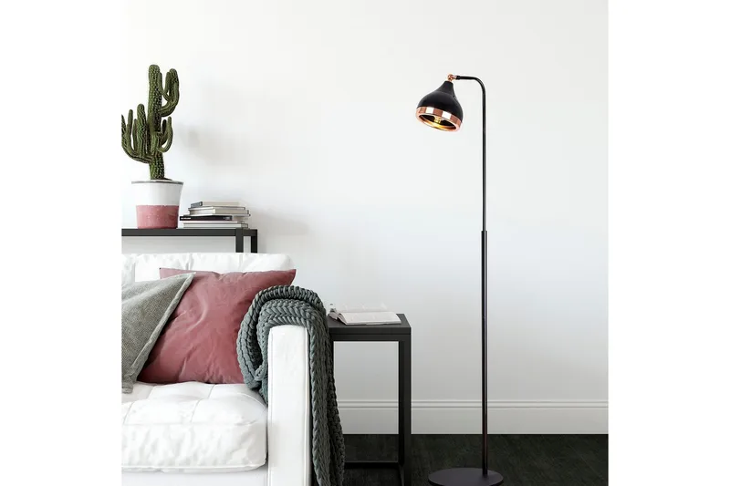 Sudattiavalaisin Soodx Musta / Kupari - Kupari/Musta - Valaistus - Sisävalaistus & lamput - Lattiavalaisin - 3-vartinen lattiavalaisin