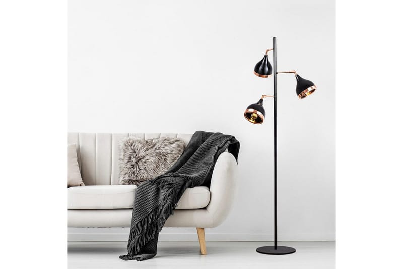 Sudattiavalaisin Soodx Musta / Kupari - Kupari/Musta - Valaistus - Sisävalaistus & lamput - Lattiavalaisin - 3-vartinen lattiavalaisin