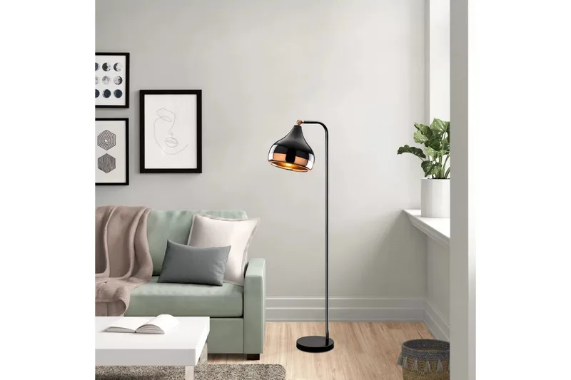 Sudattiavalaisin Soodx Musta / Kupari - Kupari/Musta - Valaistus - Sisävalaistus & lamput - Lattiavalaisin - 3-vartinen lattiavalaisin