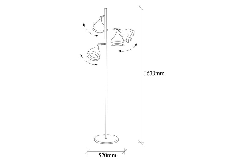 Sudattiavalaisin Soodx Musta / Kupari - Kupari/Musta - Valaistus - Sisävalaistus & lamput - Lattiavalaisin - 3-vartinen lattiavalaisin