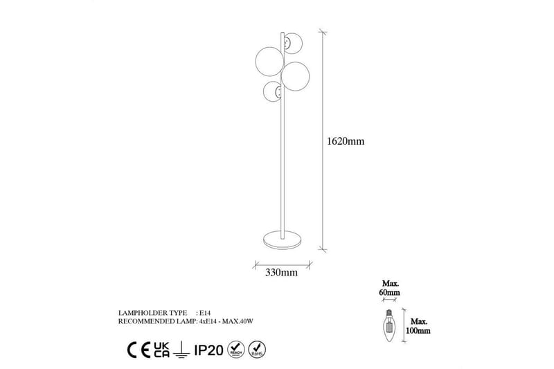 Sudattiavalaisin Subin Musta / Valkoinen - Musta / Valkoinen - Valaistus - Sisävalaistus & lamput - Lattiavalaisin - 3-vartinen lattiavalaisin