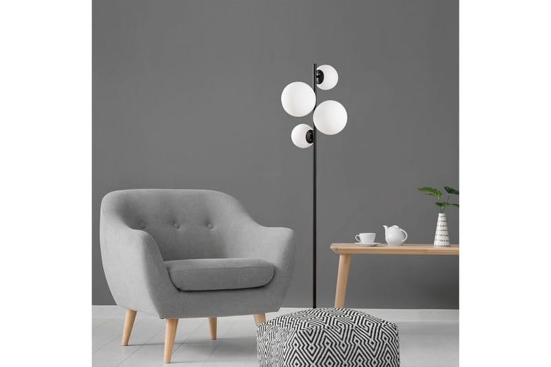 Sudattiavalaisin Subin Musta / Valkoinen - Musta / Valkoinen - Valaistus - Sisävalaistus & lamput - Lattiavalaisin - 3-vartinen lattiavalaisin