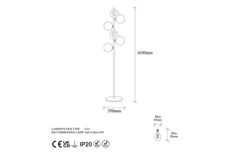 Sudattiavalaisin Subin Vintage Läpinäkyvä - Vintage Läpinäkyvä - Valaistus - Sisävalaistus & lamput - Lattiavalaisin - 3-vartinen lattiavalaisin