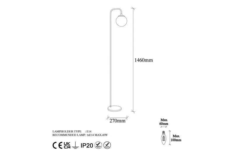 Sudattiavalaisin Tolra Vintage - Monivärinen - Valaistus - Sisävalaistus & lamput - Lattiavalaisin - 3-vartinen lattiavalaisin