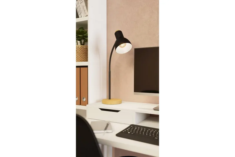 Pöytälamppu Eglo Veradal Musta, Ruskea - Musta/Ruskea - Valaistus - Sisävalaistus & lamput - Lukuvalot - Lukuvalo pöytä