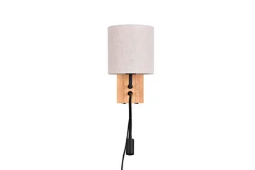Seinävalaisin Nilam Lukuvalolla 18cm LED+ E27 Luonnonpuu - TRIO - Valaistus - Sisävalaistus & lamput - Makuuhuoneen valaisin - Seinävalaisin makuuhuone