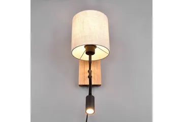 Seinävalaisin Nilam Lukuvalolla 18cm LED+ E27 Luonnonpuu - TRIO - Valaistus - Sisävalaistus & lamput - Makuuhuoneen valaisin - Seinävalaisin makuuhuone
