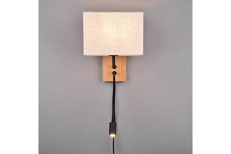 Seinävalaisin Nilam Lukuvalolla 25cm LED+ E27 Luonnonpuu - TRIO - Valaistus - Sisävalaistus & lamput - Makuuhuoneen valaisin - Seinävalaisin makuuhuone