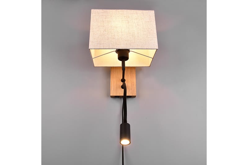 Seinävalaisin Nilam Lukuvalolla 25cm LED+ E27 Luonnonpuu - TRIO - Valaistus - Sisävalaistus & lamput - Makuuhuoneen valaisin - Seinävalaisin makuuhuone
