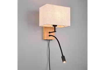Seinävalaisin Nilam Lukuvalolla 25cm LED+ E27 Luonnonpuu - TRIO - Valaistus - Sisävalaistus & lamput - Makuuhuoneen valaisin - Seinävalaisin makuuhuone