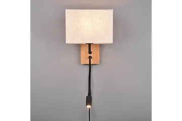 Seinävalaisin Nilam Lukuvalolla 25cm LED+ E27 Luonnonpuu - TRIO - Valaistus - Sisävalaistus & lamput - Makuuhuoneen valaisin - Seinävalaisin makuuhuone