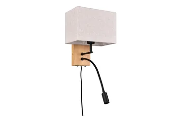 Seinävalaisin Nilam Lukuvalolla 25cm LED+ E27 Luonnonpuu - TRIO - Valaistus - Sisävalaistus & lamput - Makuuhuoneen valaisin - Seinävalaisin makuuhuone