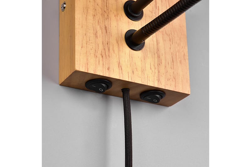 Seinävalaisin Nilam Lukuvalolla 25cm LED+ E27 Luonnonpuu - TRIO - Valaistus - Sisävalaistus & lamput - Makuuhuoneen valaisin - Seinävalaisin makuuhuone