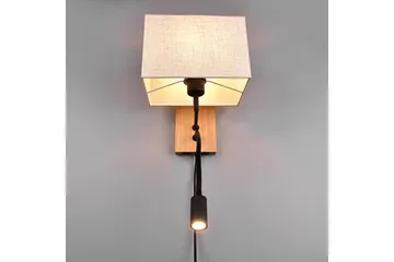 Seinävalaisin Nilam Lukuvalolla 25cm LED+ E27 Luonnonpuu - TRIO - Valaistus - Sisävalaistus & lamput - Makuuhuoneen valaisin - Seinävalaisin makuuhuone